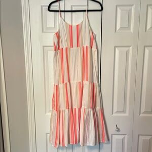 Striped Pink and White Kids Dress